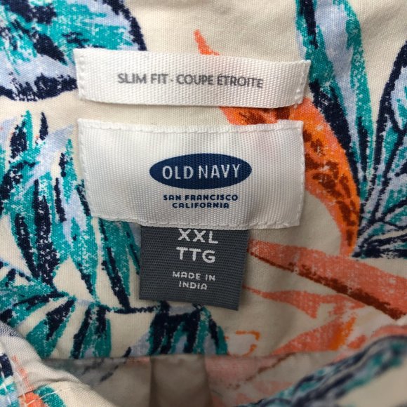 Old Navy Hawaiian Shirt Size XXL Mens Slim Fit - Picture 4 of 8